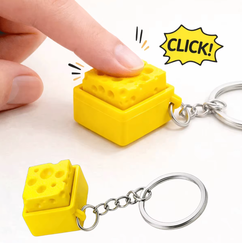 3D Printing Game - Chaveiro Clicker de Teclado Mini Queijo