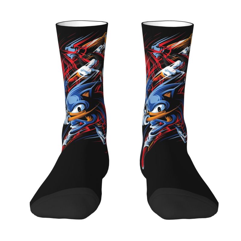 3D Printing Game - Moda personalizada Soniced Socks Mulheres Homens