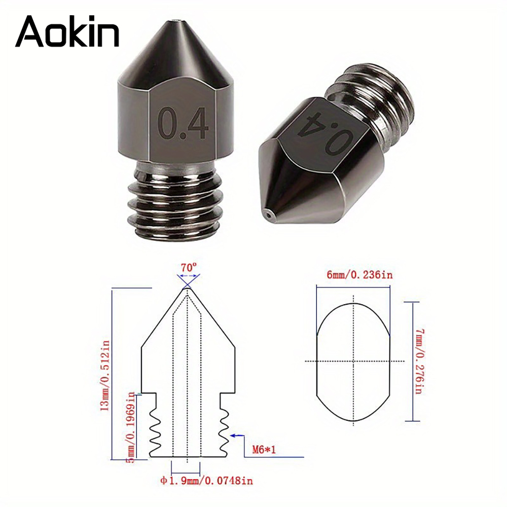 1/5/10 peças bocal mk8 atualiz - Nozzle 0.4Mm Hardened avaliação e preço