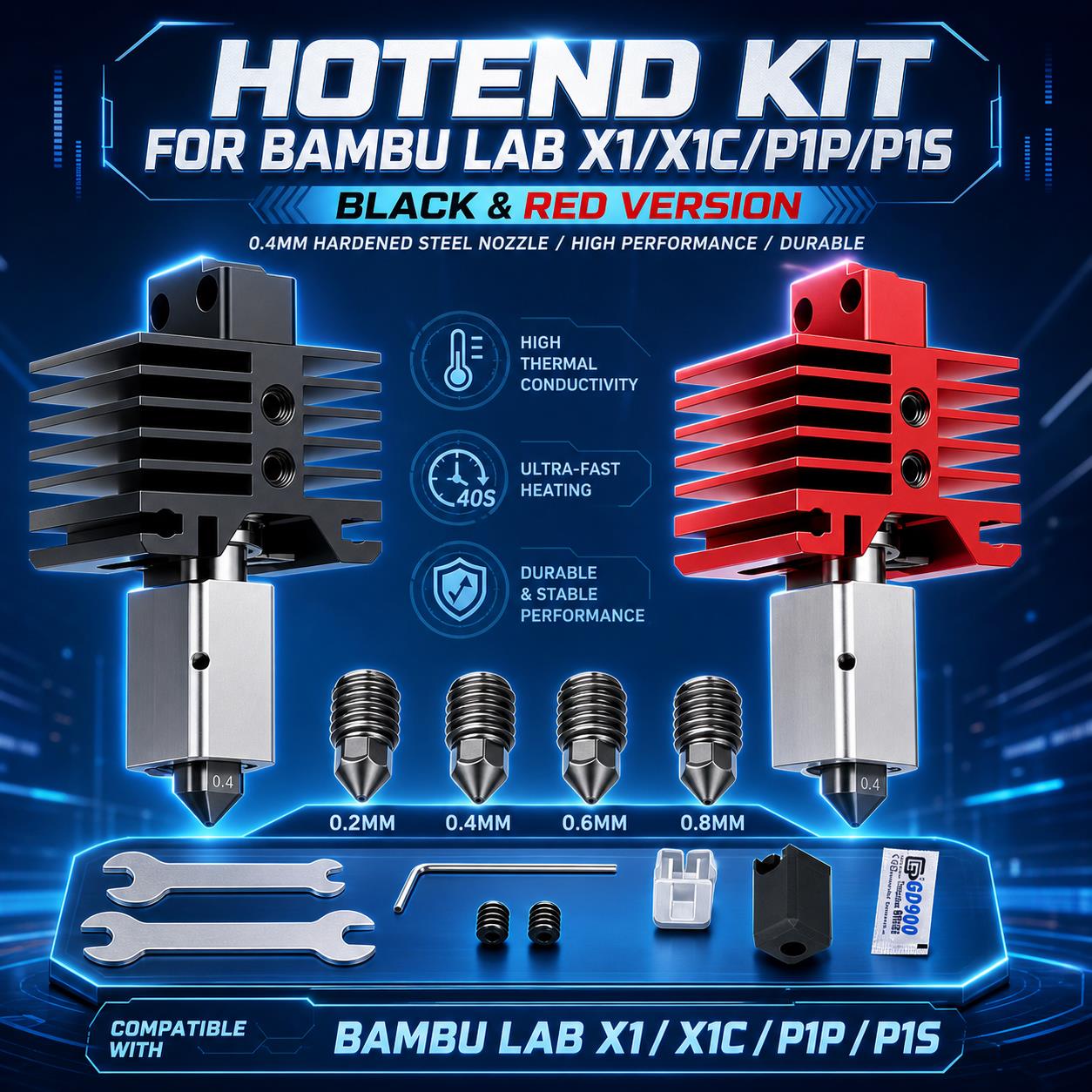 Kit Hotend Atualizado para Bam - Nozzle 0.4Mm Hardened avaliação e preço